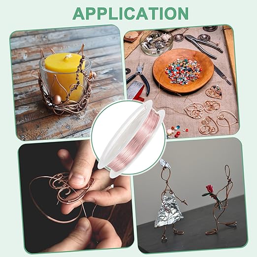 0.7 mm/21 Gauge Copper Wire for Jewelry Making, 10.2FT Copper Beading Craft Wire for Jewelry/Weaving/DIY Crafting/Planting, Color-Retaining [3.1M, Rose Gold]