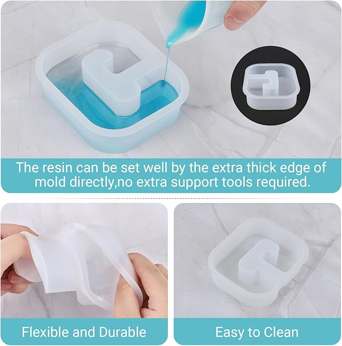 Gartful Resin Letter Molds for Casting, G Capital Alphabet Resin Silicone Molds for Epoxy, Thick 3D Silicone Letter Molds for Making Letters, Word Sign Art, DIY Crafts, Making Candle, Party Home Decor