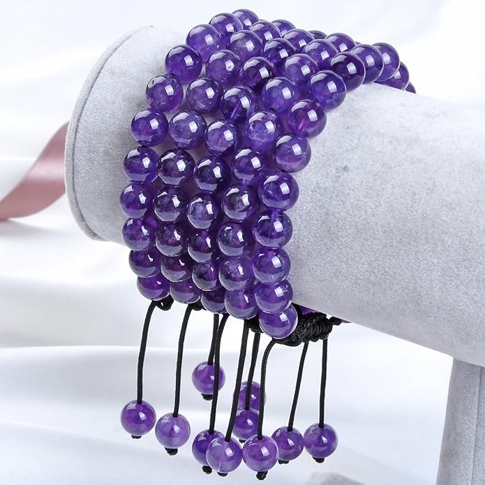 MASSIVE BEADS Natural Healing Power Gemstone Crystal Beads Unisex Adjustable Macrame Bracelets