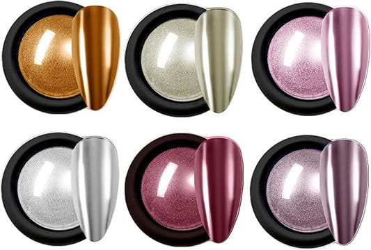 SULLMAR Chrome Nail Powder for Beautiful Mirror Effect Glitter Chrome Powder Get the Polish of Your Dreams with Our Nail Chrome DIY Enthusiasts Powder for Nails (SET C)