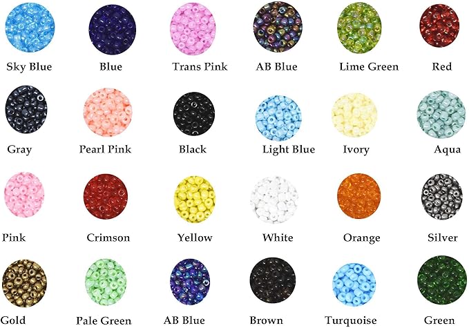 Mandala Crafts 8/0 Glass Seed Beads for Professional Beadwork, 9000 Pcs Multicolor Glass Beads