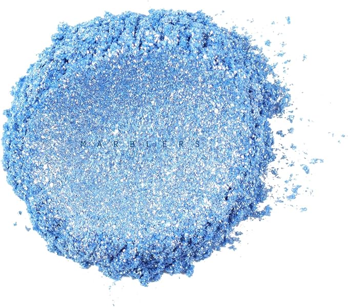 MARBLERS Blue Mica Powder [Sky Blue Pearl] 4oz (113g) | Cosmetic Grade | Epoxy Resin Pigment, Dye, Non-Toxic, Vegan, Cruelty-Free | Lip Gloss, Nails, Body Butter, Bath Bomb, Candle & Soap Making