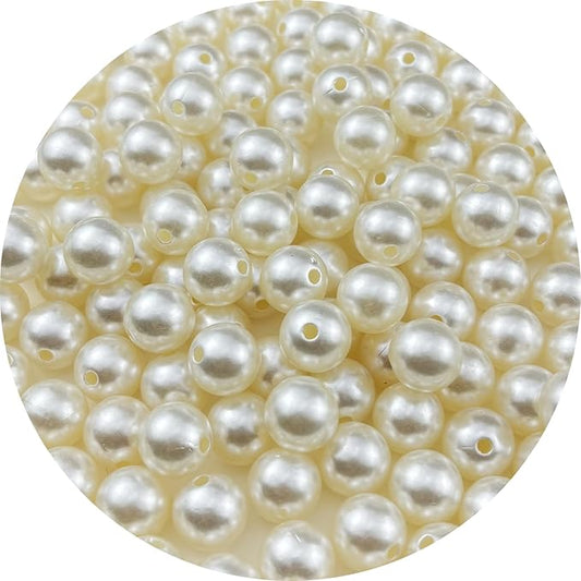 140pcs 14mm Pearl Beads Ivory Round Pearls Acrylic Beads for Jewelry Making DIY Craft Bracelets Necklaces Earrings Vase Fillers Home Wedding Decoration
