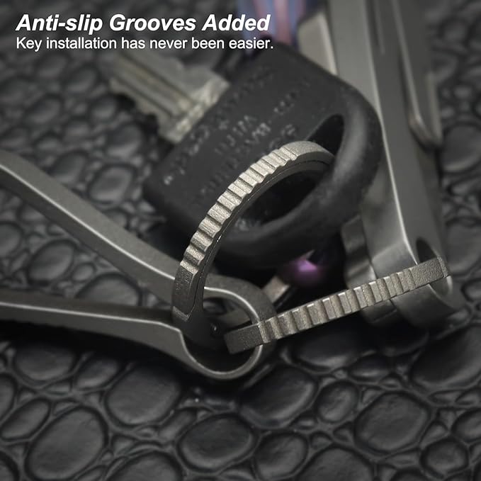 Titanium Key Rings Heavy Duty Side Push Split Key Chain Rings for Key Carabiner Quick Release Keychain Rings