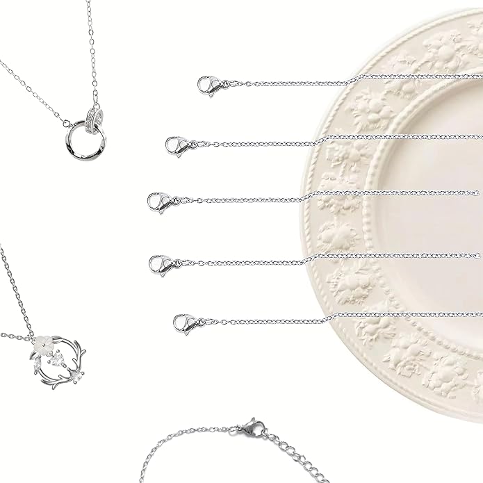 30 Pack Necklace Chains Bulk, Silver Chain Necklace, 1.5mm Stainless Steel Necklace Chains for Jewelry Making