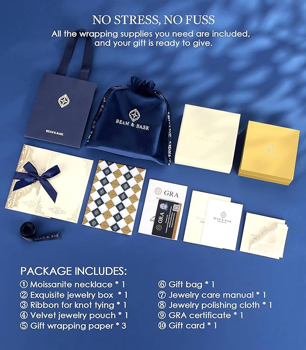 Beam & Bask Moissanite Heart Pendant Necklaces for Women, Engraved with LOVE, Sterling Silver Plated with 18K Gold, Anniversary and Birthday Jewelry for Wife, Girlfriend, Mom, or Her