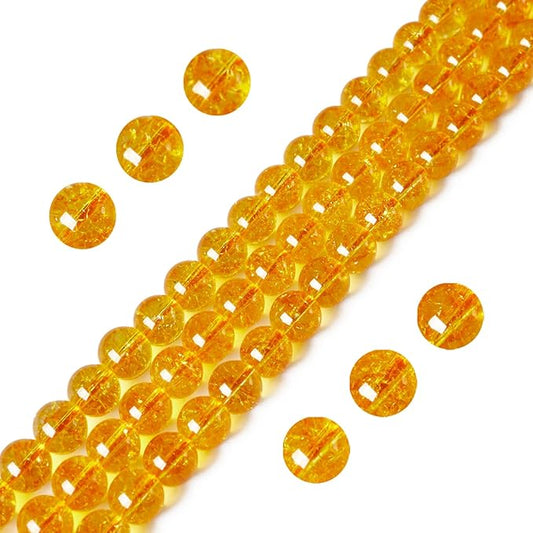 100pcs 6mm Citrine Beads Natural Gemstone Beads Round Loose Beads for Jewelry Making