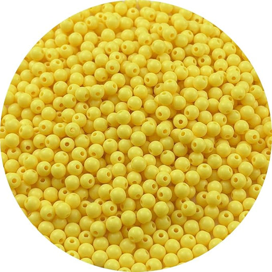 YUEXIGO 700pcs Acrylic Round Beads for Crafts 6mm Resin Candy Color Spacer Beads with Hole for Jewelry Making Sewing Crafts Decoration Necklaces Bracelets Earrings Supplies(Yellow)