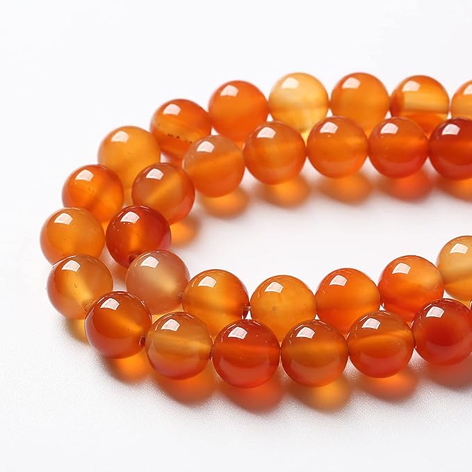 45pcs 8mm Natural Gradient Red Agate Gemstone Beads Round Loose Spacer Beads for Jewelry Making DIY Bracelets Necklaces 15" (8mm, Red Agate)