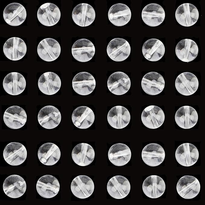 Natural Stone Genuine Stones DIY Clear Quartz Crystals Round Beads 8mm 100pcs Beading Loose Gemstone Hole Size 1mm Charm Smooth Beads for Bracelets Necklaces Earrings (Clear Quartz Crystals 8mm)