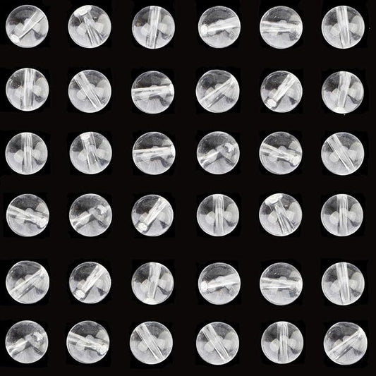 Natural Stone Beads Clear Quartz Crystals Round Genuine Stone Beading Loose Gemstone Hole Size 1mm DIY Charm Smooth Beads for Bracelets Necklaces Earrings 6mm 200pcs (Clear Quartz Crystals 6mm)