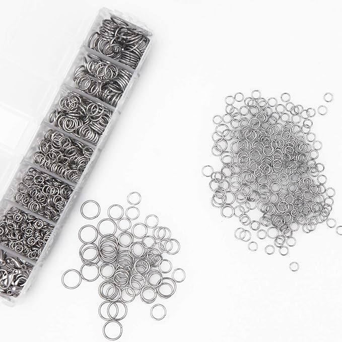 EuTengHao 1504pcs Open Jump Ring and Lobster Clasps Kit Include Pliers Tweezers Jewelry Making Repair Supplies Kit with Jewelry Making Accessories for Necklace Making Repair (Silver)