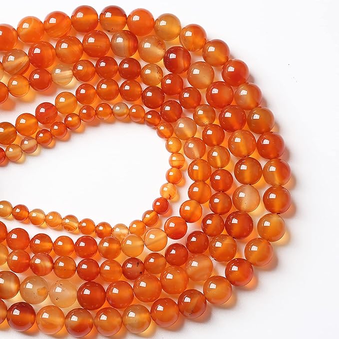 36pcs 10mm Natural Gradient Red Agate Gemstone Beads Round Loose Spacer Beads for Jewelry Making DIY Bracelets Necklaces 15" (10mm, Red Agate)