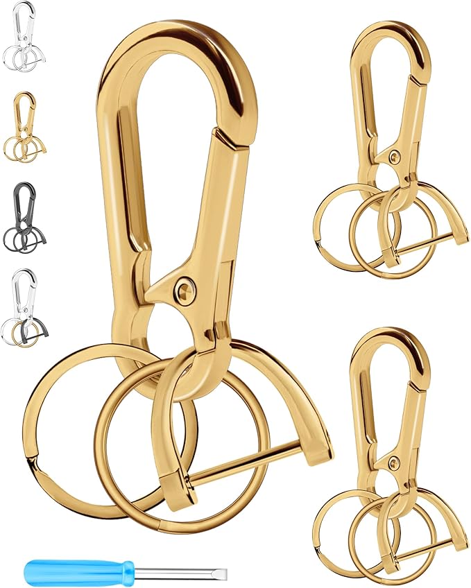 FIVEIZERO 13Pcs Keychain Clips Kit, Key Ring and Keychain Clip, D Rings, Key Rings Bulk, Key Rings for Home Car Keys, Office