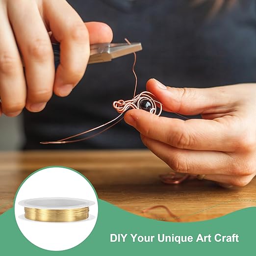 0.3 mm/28 Gauge Copper Wire for Jewelry Making, 49.2FT Copper Beading Craft Wire for Jewelry/Weaving/DIY Crafting/Planting, Color-Retaining [15M, KC-Gold]