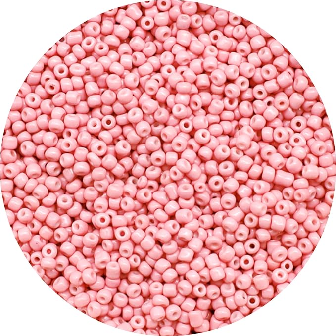 THUTEP 8000 pcs 3mm Seed Beads, Tiny Craft Beads for Bracelet Making, Bracelet Kits for DIY Jewelry Craft (Mediumpink)
