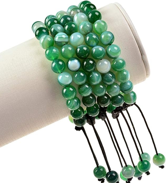 MASSIVE BEADS Natural Healing Power Gemstone Crystal Beads Unisex Adjustable Macrame Bracelets