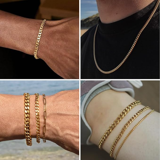 33FT Gold Cuban Chain Roll 3MM 18K Gold Plated Diamond-Cut Curb Link Chains Spool Bulk for DIY Crafts Jewelry Making