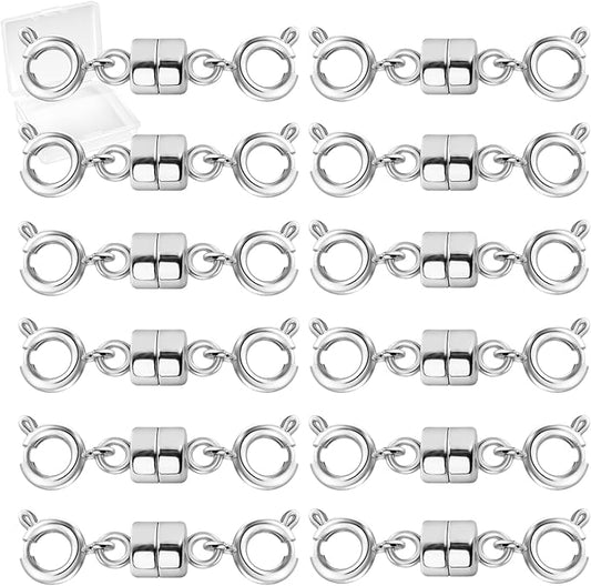 Double Magnetic Necklace Clasps and Closures, Necklace Extenders for Women, 14K Gold and Silver Magnetic Jewelry Clasps for Bracelets