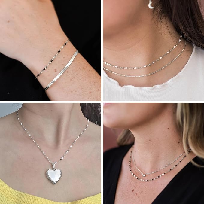 16.5FT White Enamel Dapped Chain Roll, 2MM Stainless Steel Enalem Lip Link Chains Spool Bulk for DIY Jewelry Making