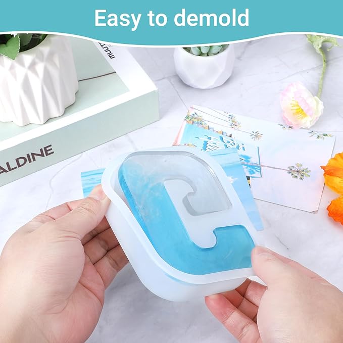 Gartful Resin Letter Molds for Casting, G Capital Alphabet Resin Silicone Molds for Epoxy, Thick 3D Silicone Letter Molds for Making Letters, Word Sign Art, DIY Crafts, Making Candle, Party Home Decor