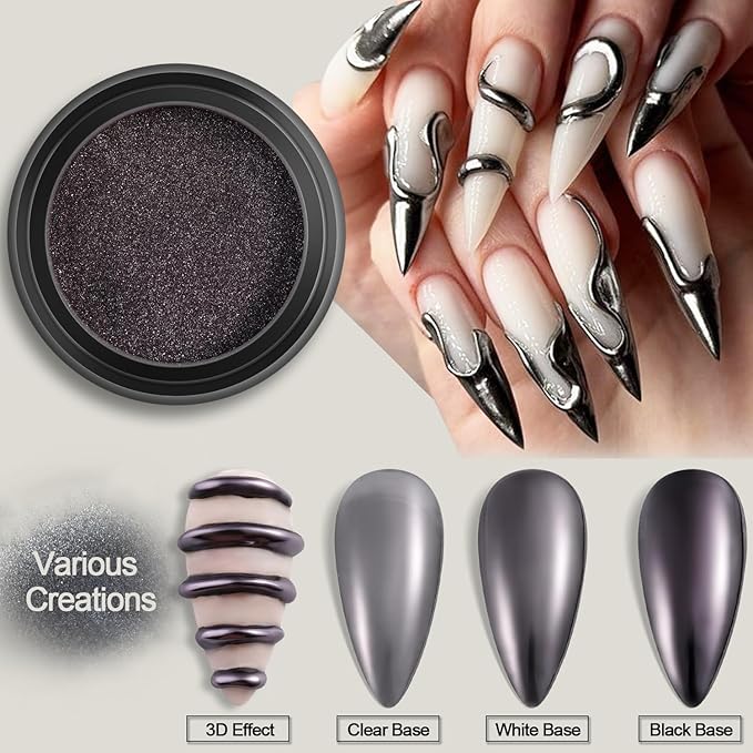 Fcozpjk 24 Colors Chrome Nail Powder Set Metallic Mirror Effect Gold Silver Pink Chrome Nail Powder White Pearl Iridescent Multi Chrome Powder for Nails Chameleon Rubbing Pigment Manicure Supplies