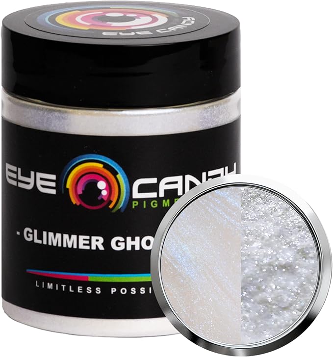 Eye Candy Premium Mica Powder Pigment “Glimmer Ghost Blue” (25g) Multipurpose DIY Arts and Crafts Additive | Woodworking, Bath Bombs, Resin, Paint, Epoxy, Soap, Nail Polish (Glimmer Ghost Blue, 25G)