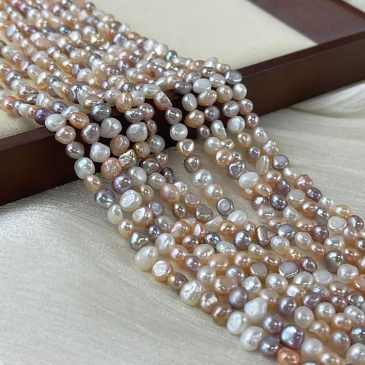 Baroque Pearl Beads Natural Irregular Cultured Freshwater Pearl Loose Bead for DIY Women Pendants Earrings Jewelry Making 14.2 inch