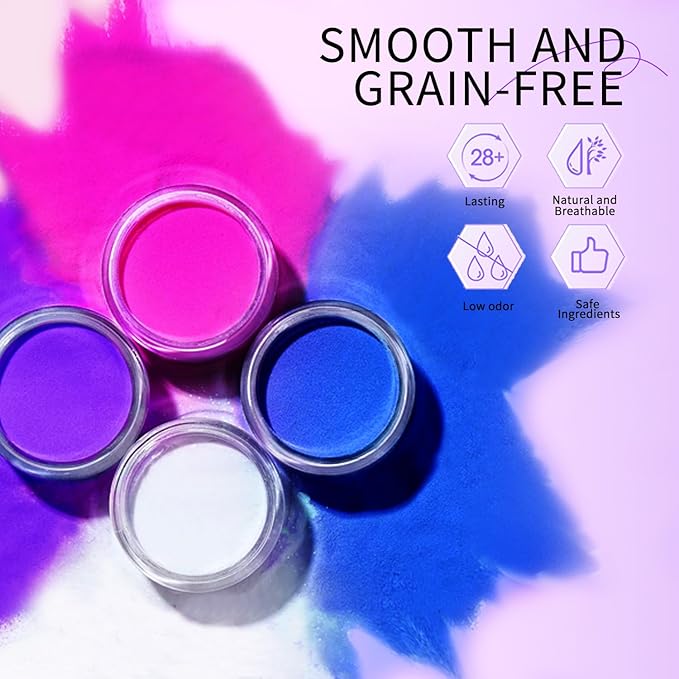 SULLMAR Nail Acrylic Powder Set 18 Colors DIY Nail Art Glitters Acrylic for Nails Sparkling Acrylic Nails Great for Home Manicure Sugar Powder for Nail Art Supplies