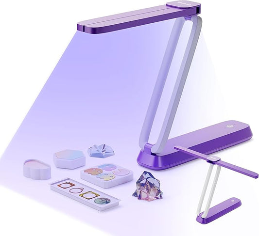Resiners UV Resin Light, UV Light for Resin Curing, Wireless & Rechargeable Blacklight Ultraviolet LED, 3-in-1 Uses, Foldable UV Lamp, Craft Supplies Tools for Resin Molds, Jewelry Making, Purple