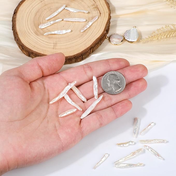 20pcs 4-20mm Irregular Baroque Pearl Beads, Mixed Size Freshwater Pearls for Jewelry Making, Bracelets and Crafts