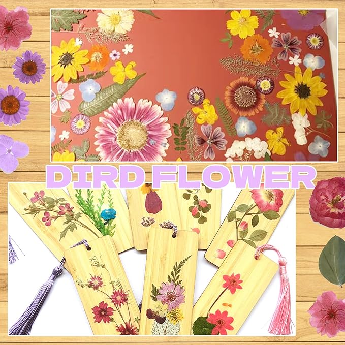 CONVELIFE Dried Flowers for Resin, Vacuum Packed DIY Pressed Flowers for Epoxy, Jewelry, Candles, Soap, Nail Production (80PCS Purple Dried Flowers)