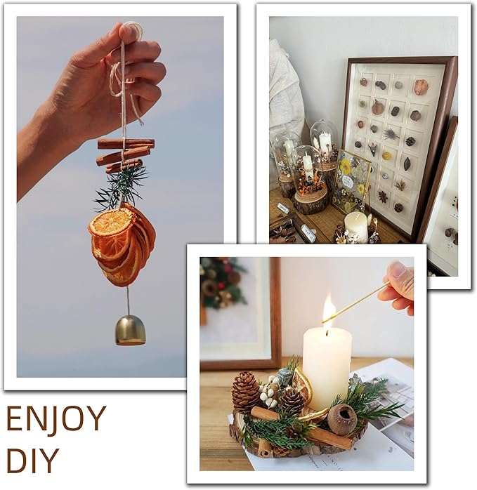 DIY Dried Flowers Kit with Lavender, Pinecone, Scented Orange Slices, Lemon Slices, Cinnamon Sticks for Home Decor, Aroma Diffuser,Christmas Decoration, DIY Crafts Holiday Decor