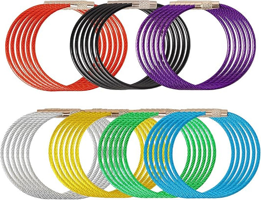 smrtcol Steel Wire Keychain Cable Stainless Steel Loops Reusable Key Ring for Keys, Luggage Tags