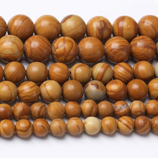 4MM 88PCS Yellow Woodgrain Stone Beads for Jewelry Making DIY Craft Gemstone Beads Kit Cosmic Crystal Pebbles for Bracelets, Necklaces