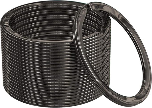 Key Rings Flat Split Keychain Bulk – Heavy Duty 1.18" (30 mm) Keyring – Organize Fast for Car & Home, Lanyards, School/Office/DIY – Metal Dog Tag Rings – Silver/Gold/Rainbow/Gunmetal