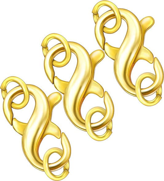 Dailyacc Double Opening Lobster Clasp 316 Stainless Steel Silver and Gold Pleted Necklace Bracelet Extender Clasps and Closures for DIY Jewelry