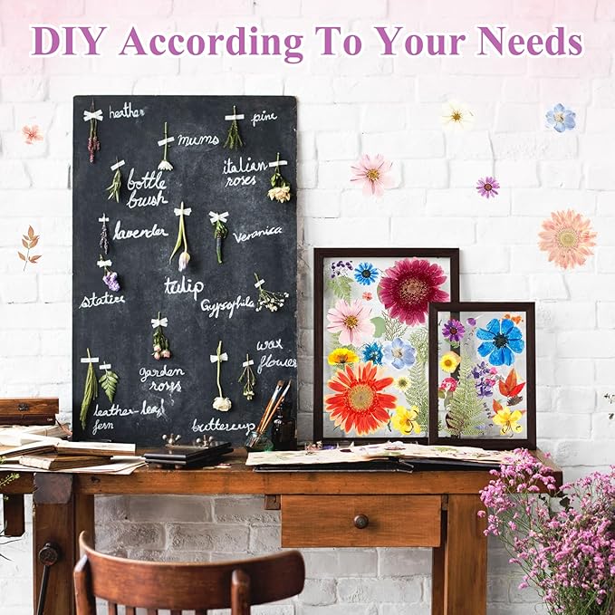 Nuanchu 167 Pcs Real Dried Pressed Flowers Natural Dried Flowers Colorful Daisy Mixed Wildflowers Leave for DIY Candle Resin Nails Jewelry Pendant Crafts Floral Art(Rainbow,Classic Style)