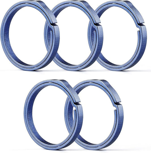 TISUR Titanium Key Ring,Elegant Quick Release Side Pushing Split Rings Kit for Keychains,Heavy Duty Keyring for Dog Tag