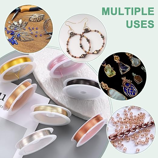 0.7 mm/21 Gauge Copper Wire for Jewelry Making, 10.2FT Copper Beading Craft Wire for Jewelry/Weaving/DIY Crafting/Planting, Color-Retaining [3.1M, Rose Gold]