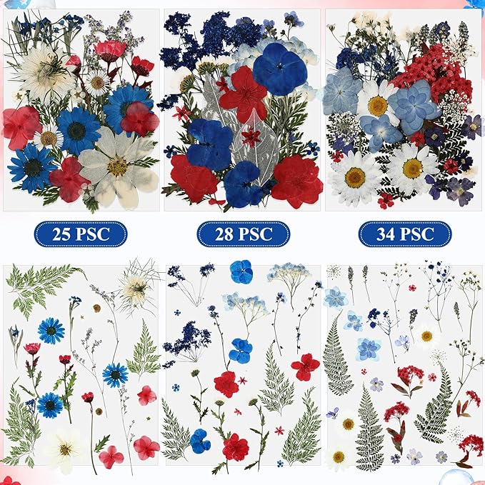 Nuanchu 167 Pcs Real Dried Pressed Flowers Natural Dried Flowers Colorful Daisy Mixed Wildflowers Leave for DIY Candle Resin Nails Jewelry Pendant Crafts Floral Art (Multicolor,Formal Style)