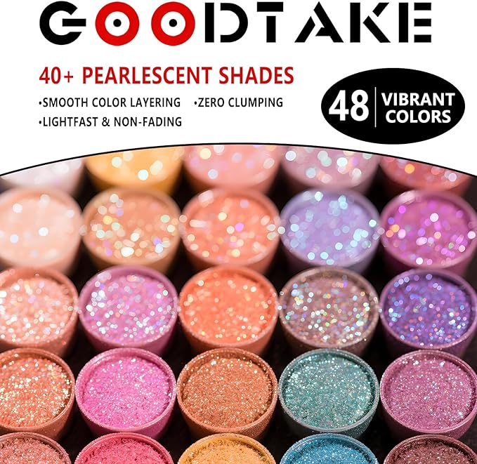 GOODTAKE White Mica Powder | Resin Color Pigment | Resin Dye | Mica for Soap Making, Candle Making, Bath Bomb, Slime, Nail Polish, Eye Shadow - Pure Mica Powders (White, 2 oz)