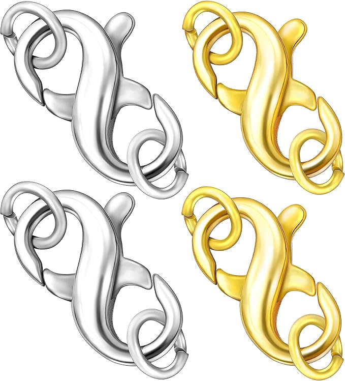 Dailyacc Double Opening Lobster Clasp 316 Stainless Steel Silver and Gold Pleted Necklace Bracelet Extender Clasps and Closures for DIY Jewelry