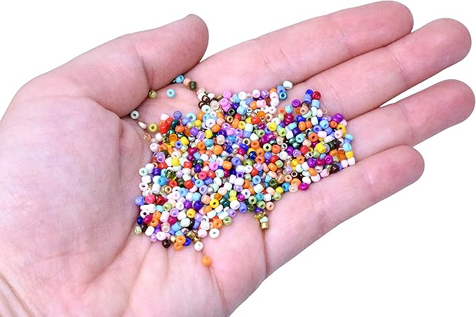 Mandala Crafts 11/0 Glass Seed Beads for Professional Beadwork, 13000 Rainbow Mixed Glass Beads