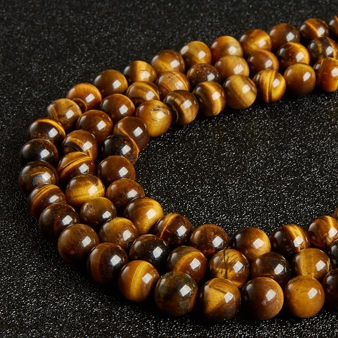 100pcs 8mm Yellow Tiger Eye Beads Natural Gemstone Beads Round Loose Beads for Jewelry Making