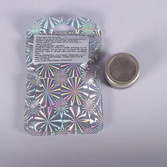 Laza Chrome Nail Powder Mirror Effect Metallic Dust Holographic Glitter Glazed Manicure Decoration Reflective Pigment for DIY Gel Polish Nail Art, Resin Craft, Gifts - Champagne Gold