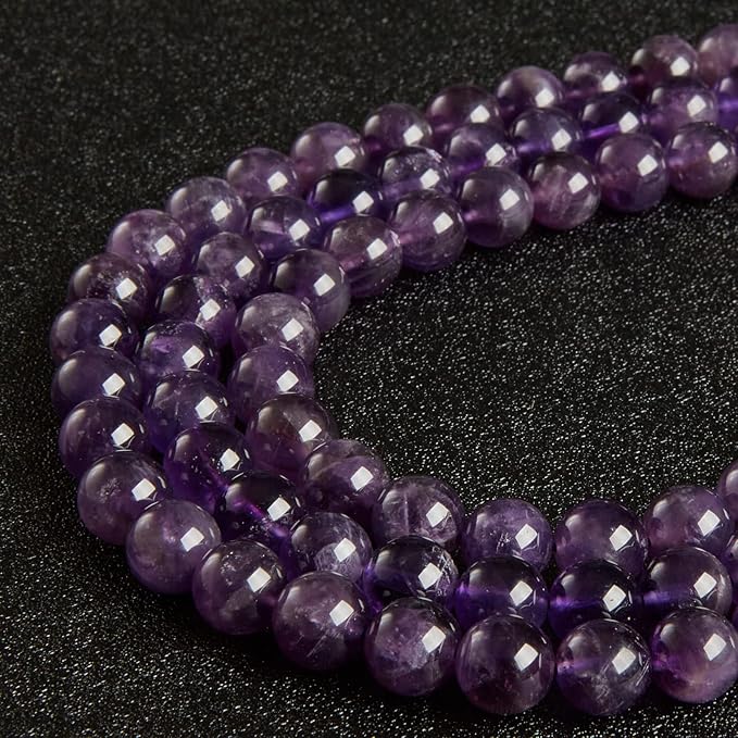 100pcs 8mm Amethyst Beads Natural Gemstone Beads Round Loose Beads for Jewelry Making