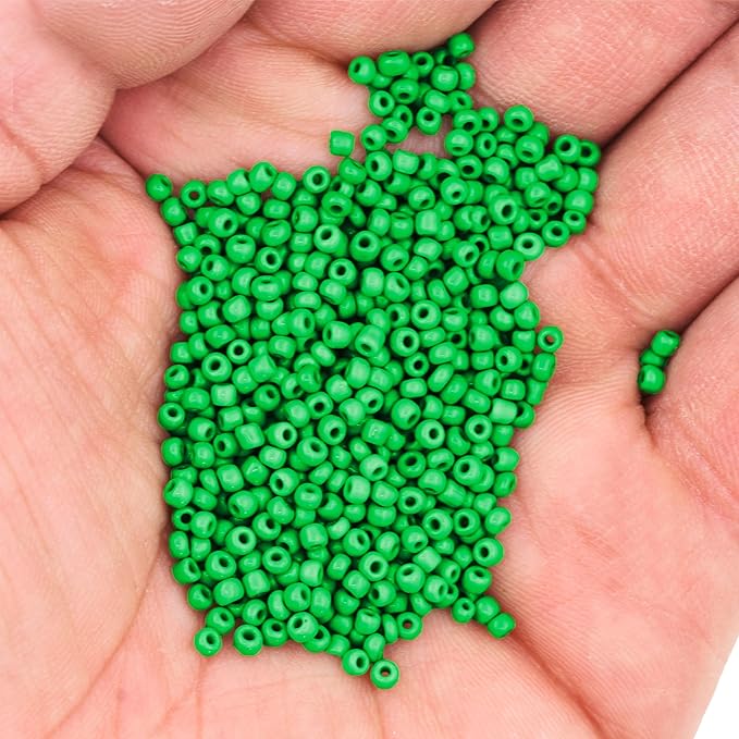 Mandala Crafts 11/0 Glass Seed Beads for Professional Beadwork, 13000 Green Glass Beads