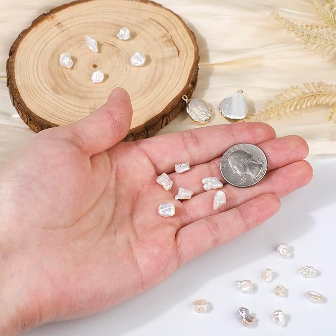 20pcs 6-8mm Keshi Baroque Pearl Beads, Irregular Freshwater Pearls for Jewelry Making, Bracelets, Necklaces and DIY Craft