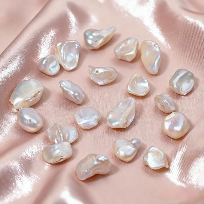 20pcs 6-8mm Keshi Baroque Pearl Beads, Irregular Freshwater Pearls for Jewelry Making, Bracelets, Necklaces and DIY Craft